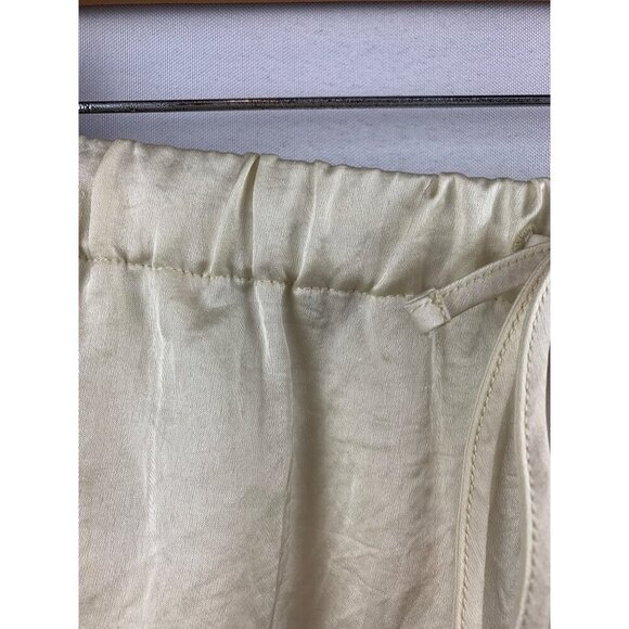 Madewell Womens Ivory Silk Blend Elastic Waist Drawstring Shorts - Picture 4 of 7